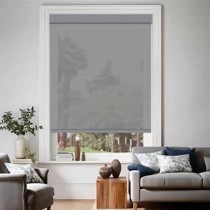Riccio Light Gray 5% Openness Flame Retardant Sheer Solar Shades