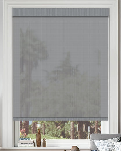 Riccio Light Gray 5% Openness Flame Retardant Sheer Solar Shades