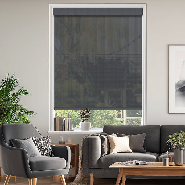 Riccio Dark Gray 5% Openness Flame Retardant Sheer Solar Shades