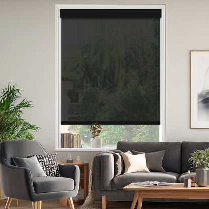 Riccio Black 5% Openness Flame Retardant Sheer Solar Shades