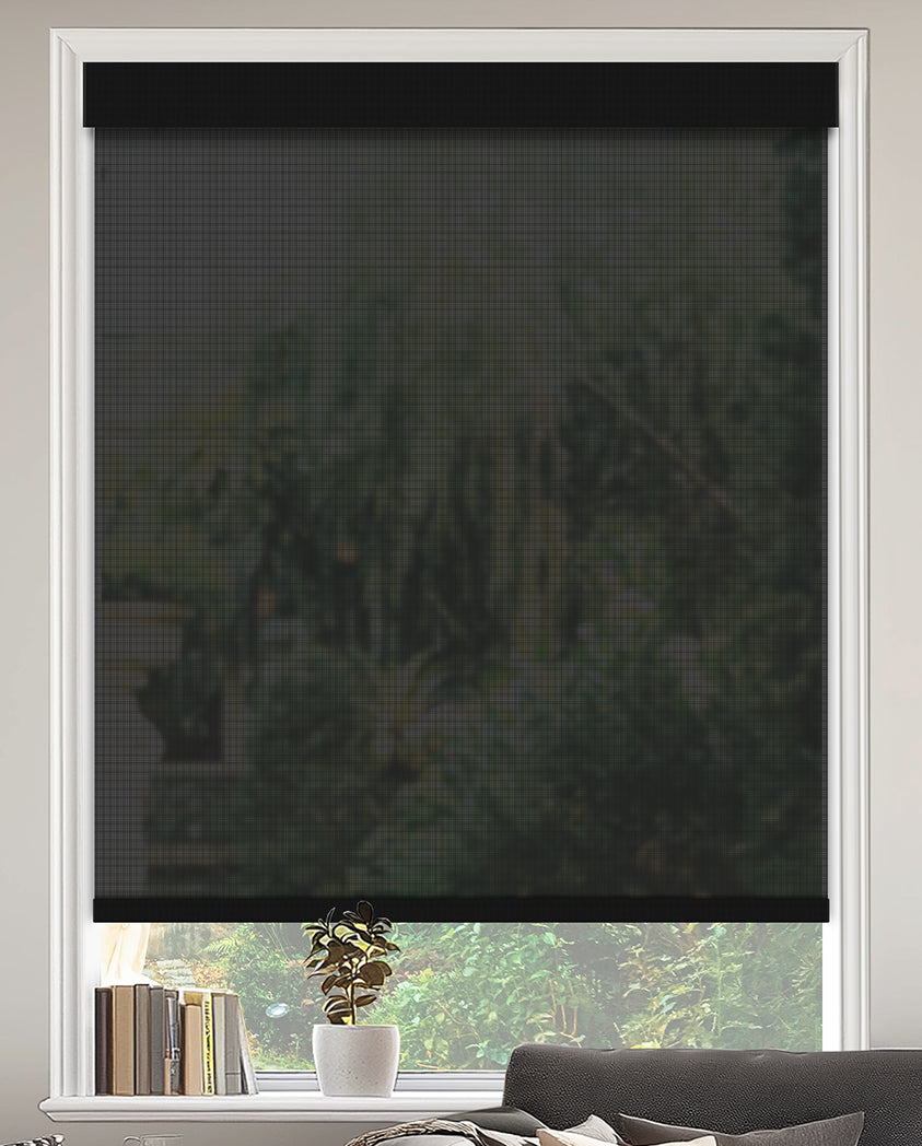 Riccio Black 5% Openness Flame Retardant Sheer Solar Shades