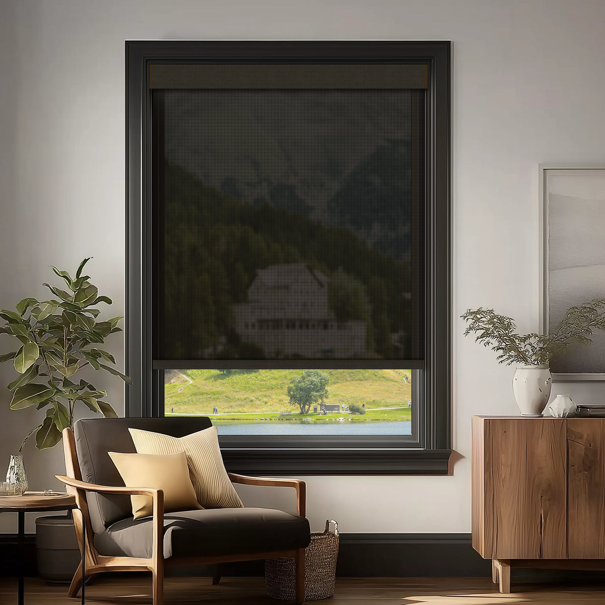 Riccio Brown 5% Openness Flame Retardant Sheer Solar Shades
