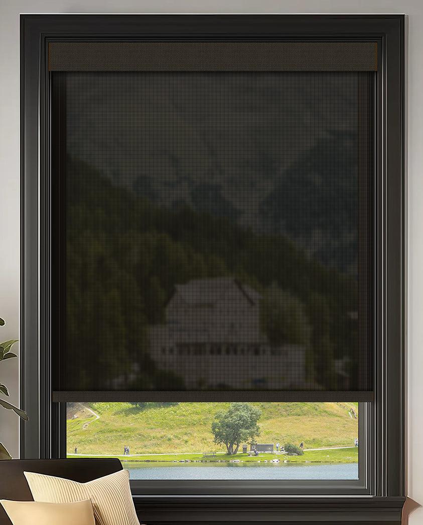Riccio Brown 5% Openness Flame Retardant Sheer Solar Shades