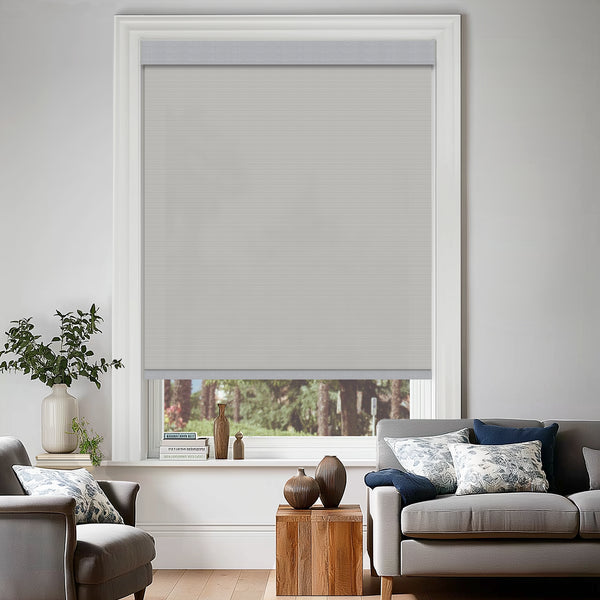 Opio Light Gray 1% Openness Flame Retardant Sheer Solar Shades