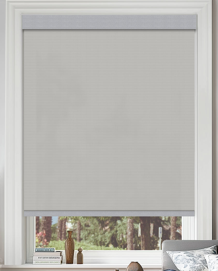Opio Light Gray 1% Openness Flame Retardant Sheer Solar Shades