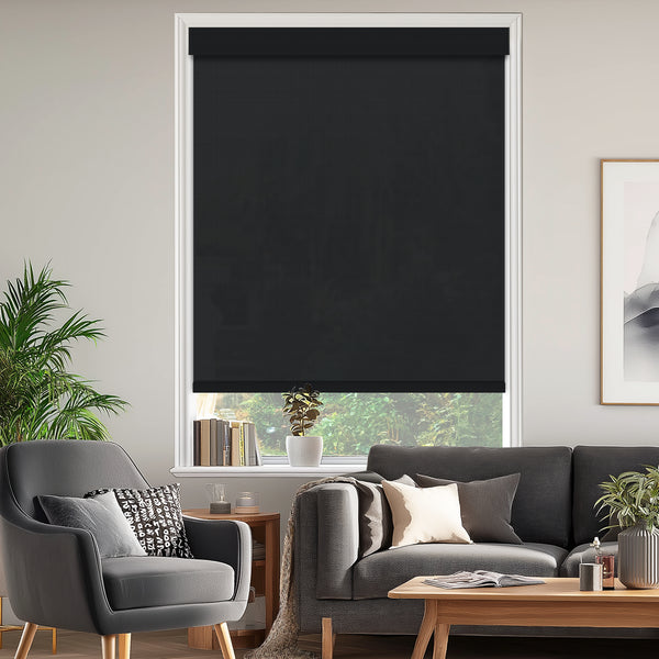 Opio Black 1% Openness Flame Retardant Sheer Solar Shades