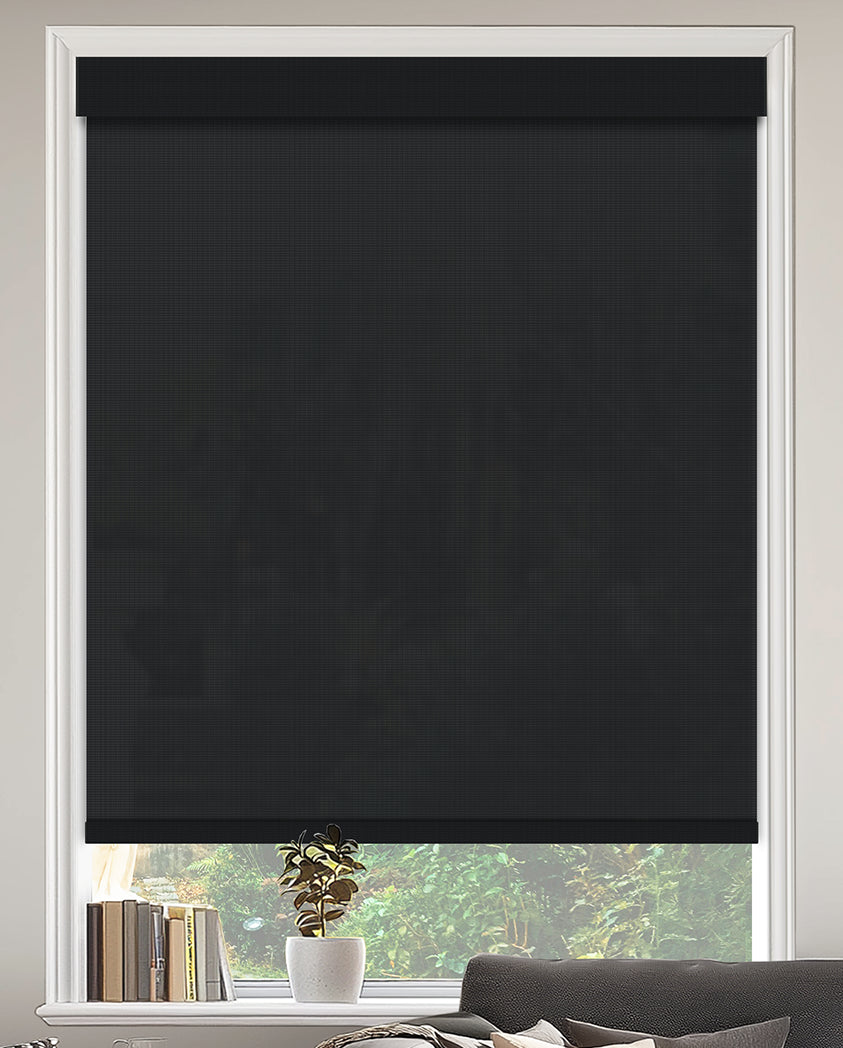 Opio Black 1% Openness Flame Retardant Sheer Solar Shades