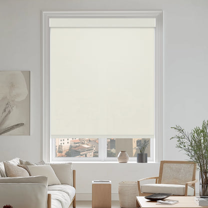 Opio White 1% Openness Solar Screen Semi Sheer Roller Shades