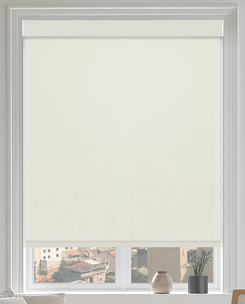 Opio White 1% Openness Solar Screen Semi Sheer Roller Shades