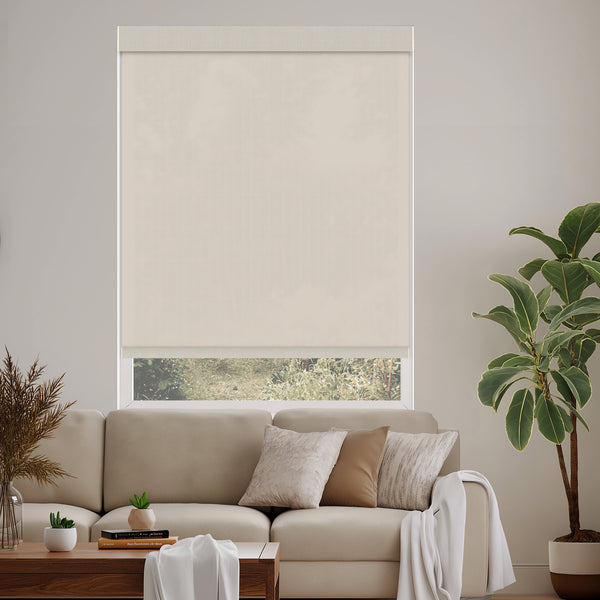Opio Beige 1% Openness Solar Screen Semi Sheer Roller Shades
