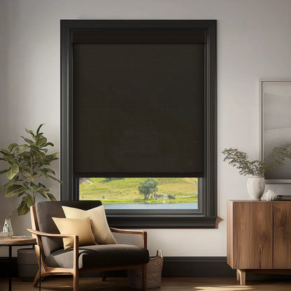 Opio Brown 1% Openness Solar Screen Semi Sheer Roller Shades