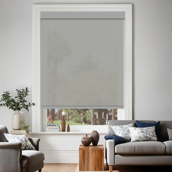 Riker Light Gray 3% Openness Flame Retardant Sheer Solar Shades