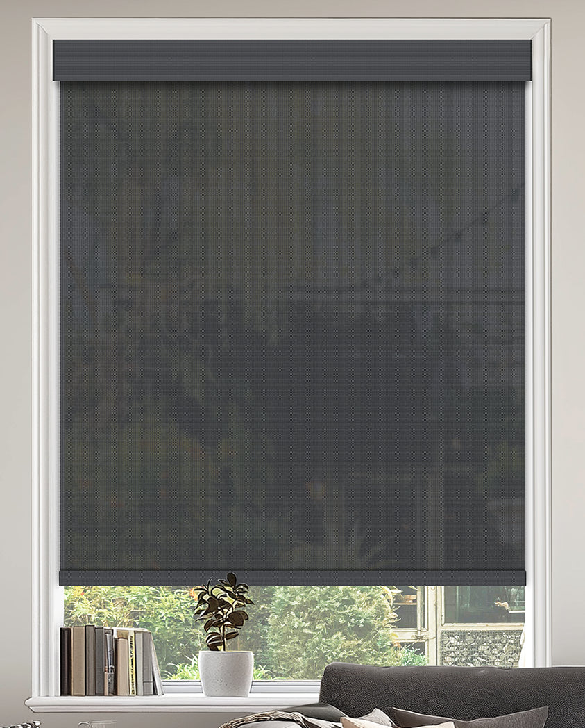 Riker Dark Gray 3% Openness Flame Retardant Sheer Solar Shades