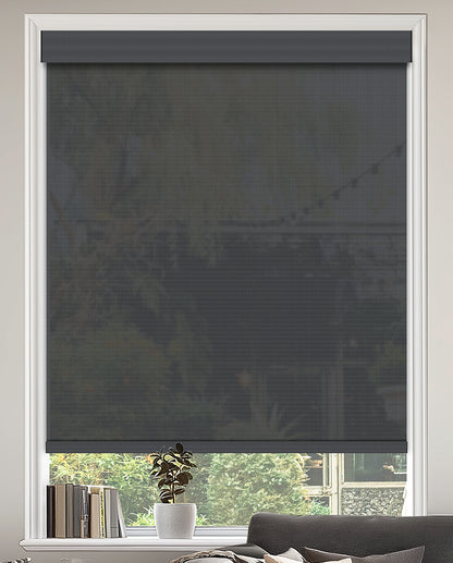 Riker Dark Gray 3% Openness Flame Retardant Sheer Solar Shades