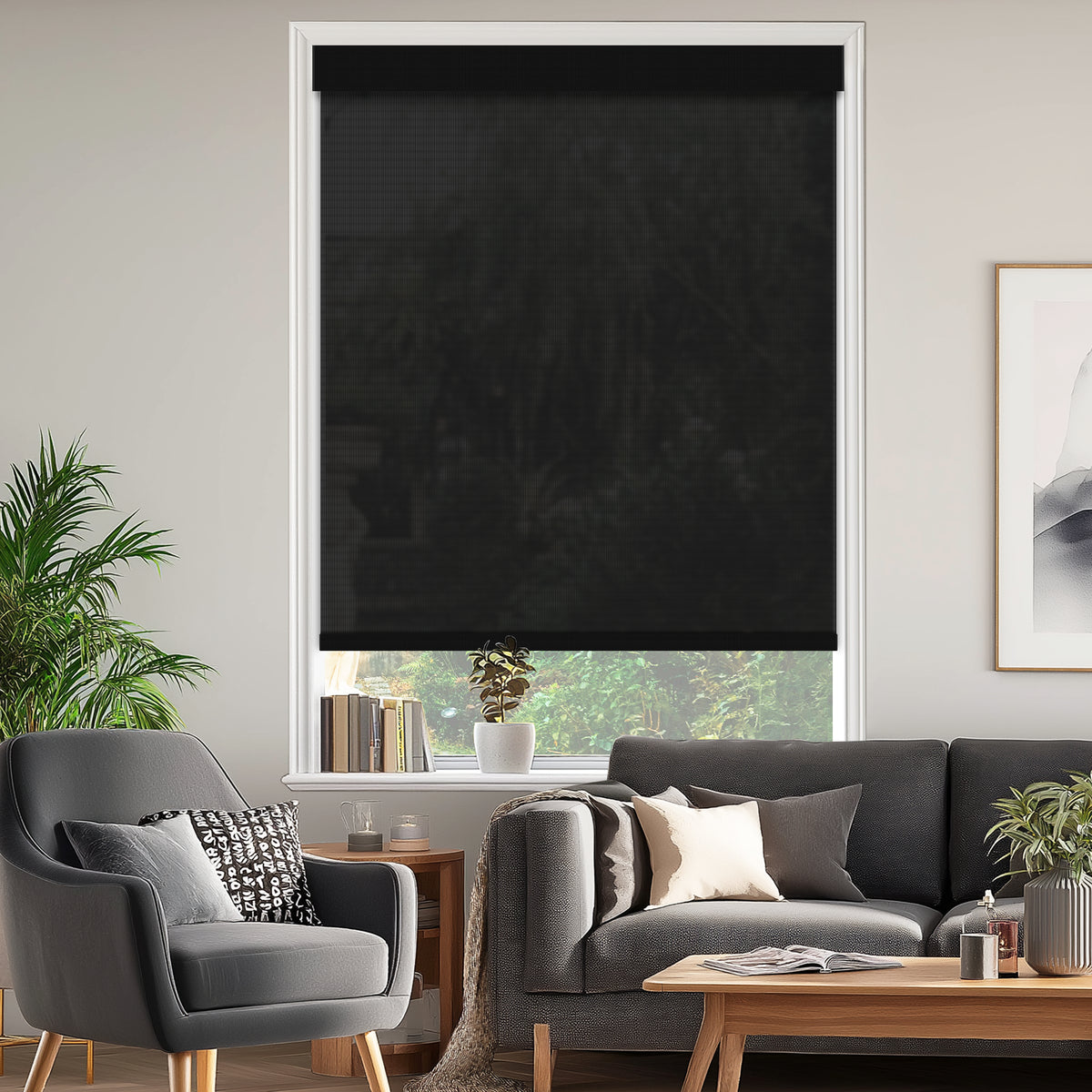 Riker Black 3% Openness Flame Retardant Sheer Solar Shades