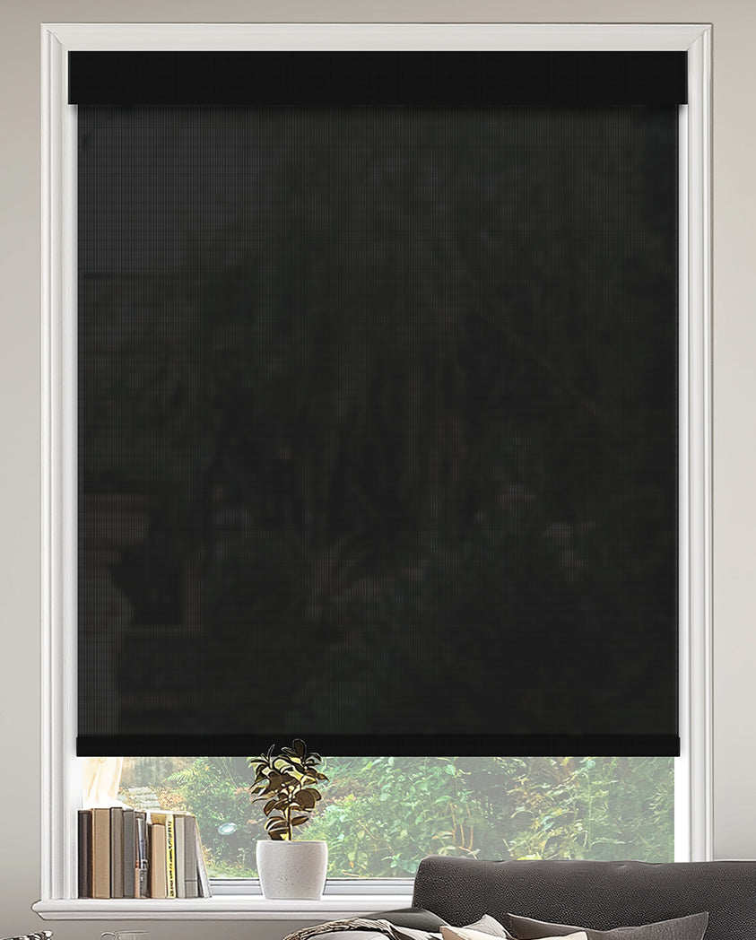 Riker Black 3% Openness Flame Retardant Sheer Solar Shades