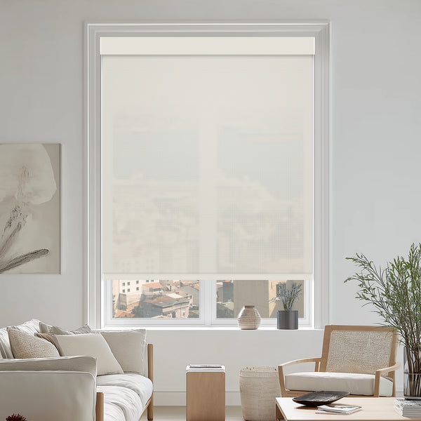 Riker White 3% Openness Flame Retardant Sheer Solar Shades