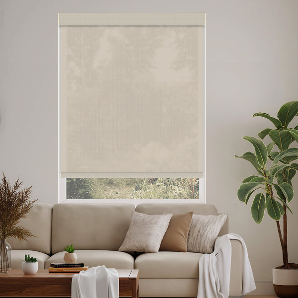 Riker Beige 3% Openness Flame Retardant Sheer Solar Shades