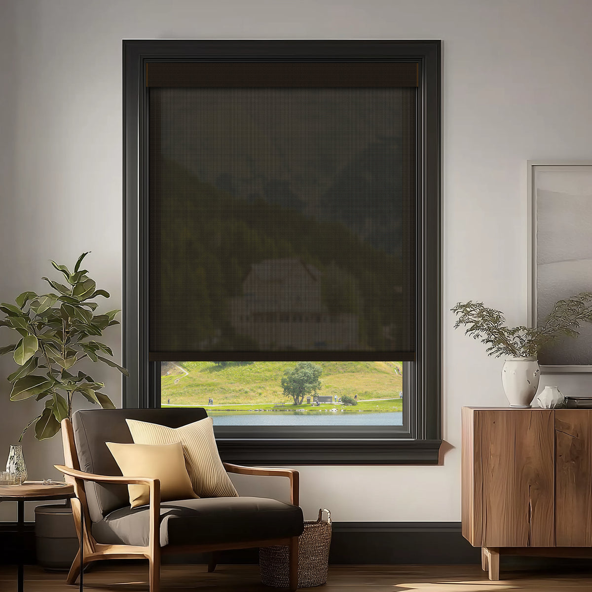 Riker Brown 3% Openness Flame Retardant Sheer Solar Shades