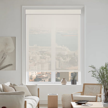 Cartel White 10% Openness Solar Screen Semi Sheer Roller Shades