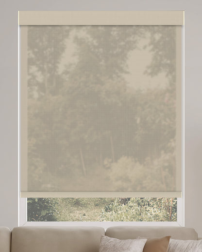 Cartel Beige 10% Openness Solar Screen Semi Sheer Roller Shades