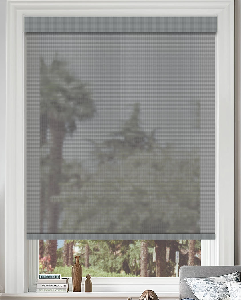Cartel Light Gray 10% Openness Flame Retardant Sheer Solar Shades