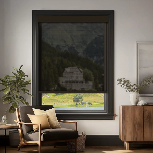 Cartel Brown 10% Openness Flame Retardant Sheer Solar Shades