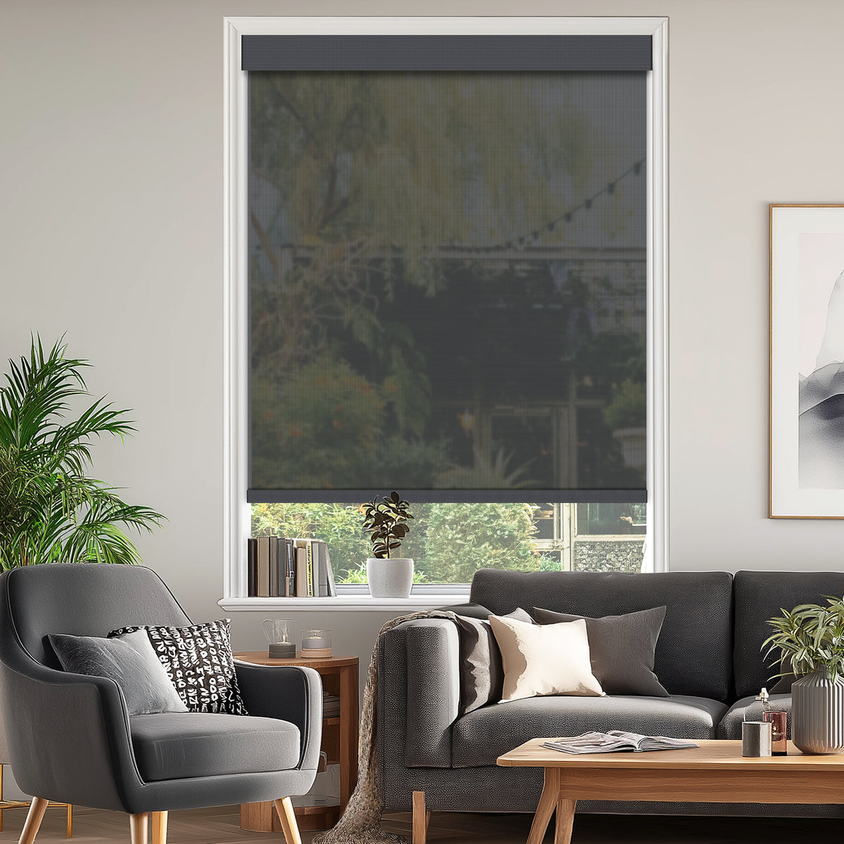 Cartel Dark Gray 10% Openness Flame Retardant Sheer Solar Shades