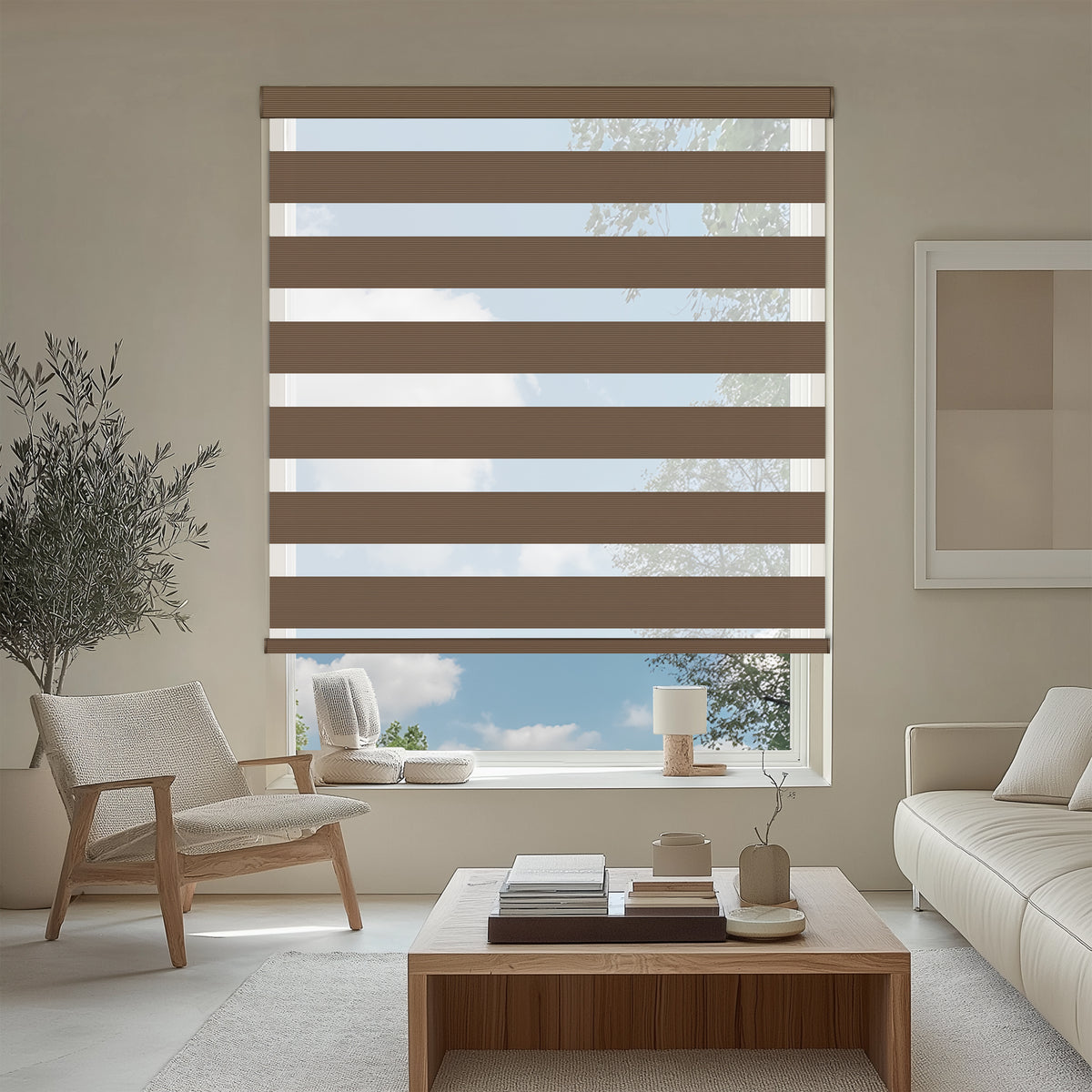 Errol Walnut Light Filtering Zebra Shade