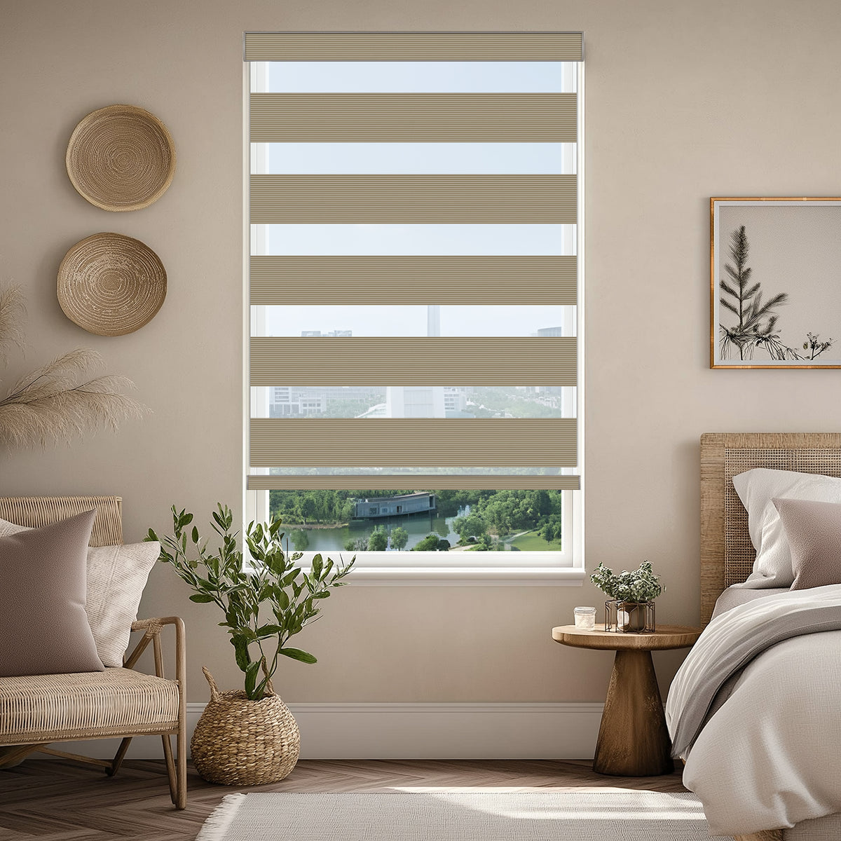 Errol Wheat Light Filtering Zebra Shade
