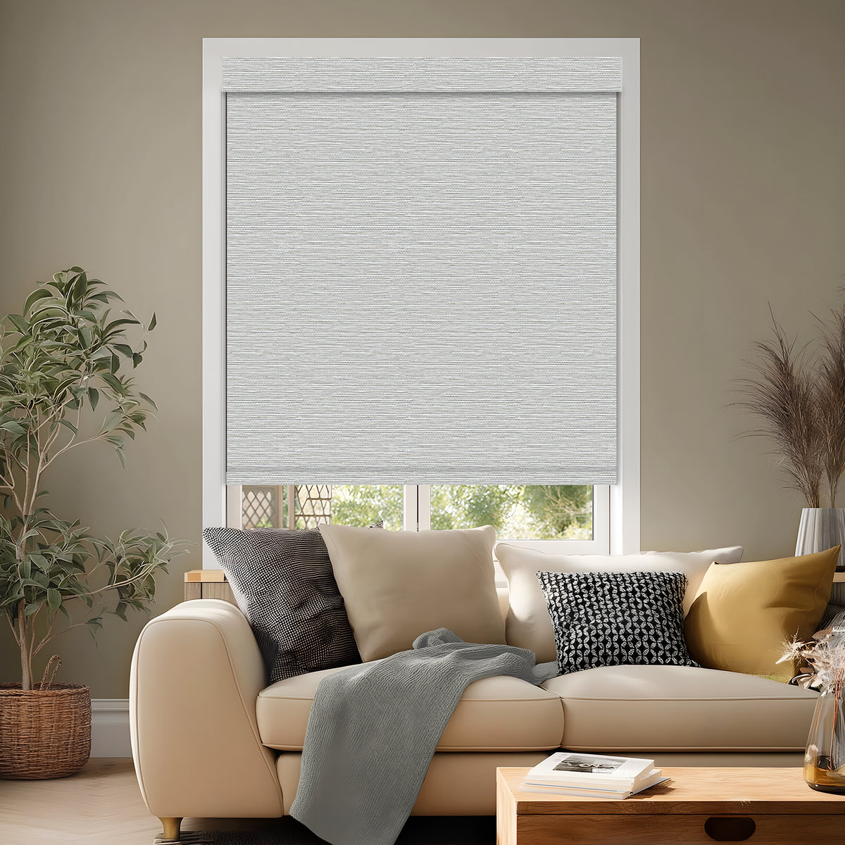 Euler Linen Mist Blackout Roller Shades