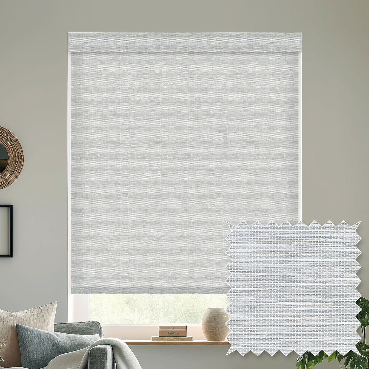 Euler Linen Mist Light Filtering Roller Shades