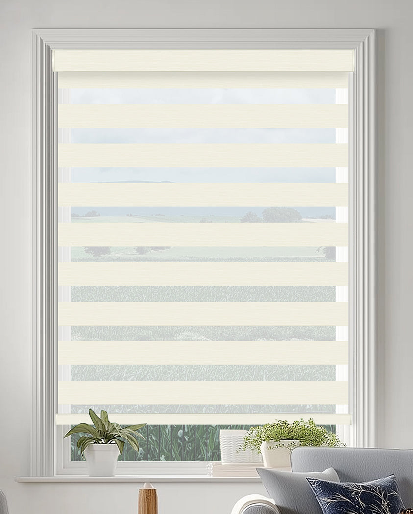 Grande Cream Light Filtering Zebra Shade