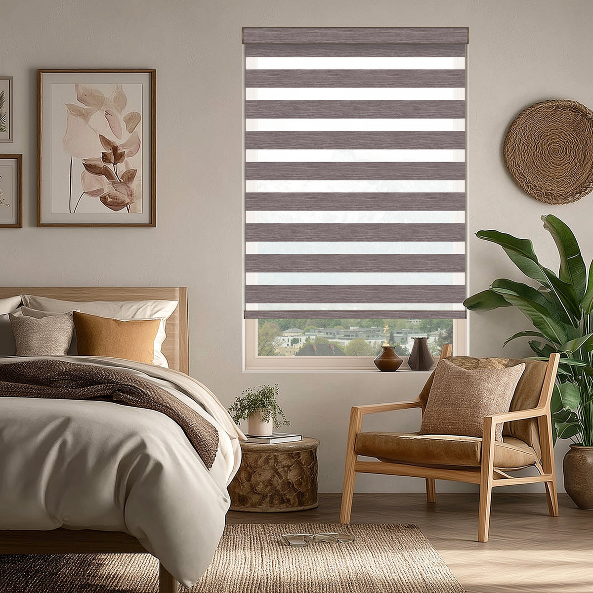 Grande Walnut Light Filtering Zebra Shade