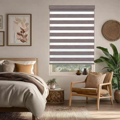 Grande Walnut Light Filtering Zebra Shade