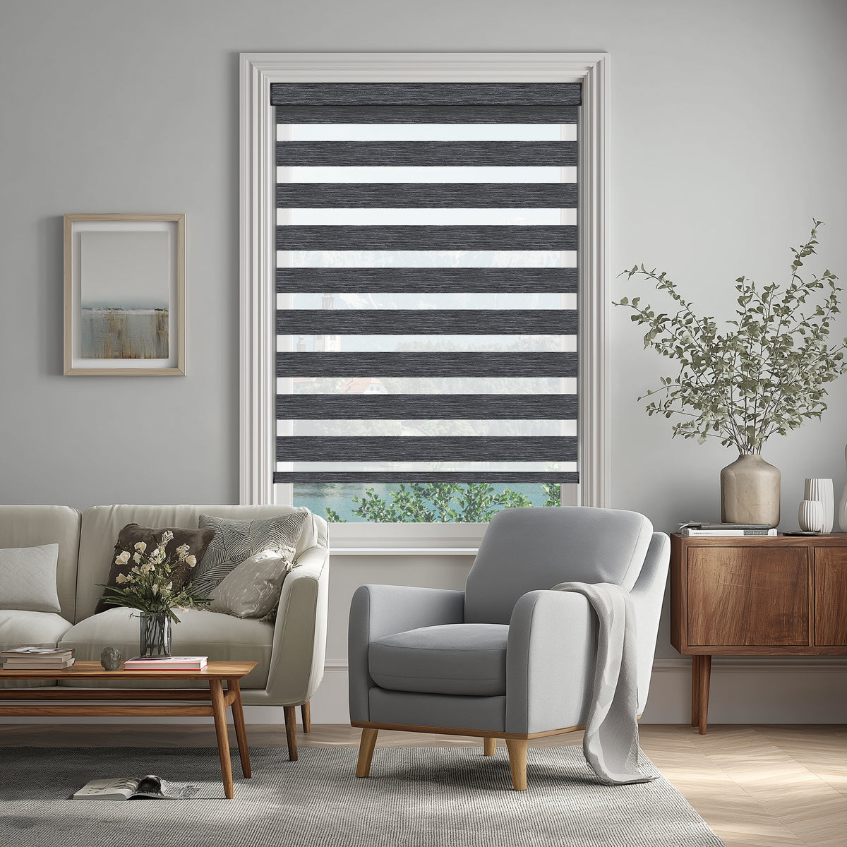 Grande Shadow Light Filtering Zebra Shade
