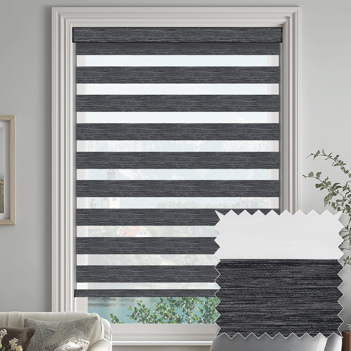 Grande Shadow Light Filtering Zebra Shade
