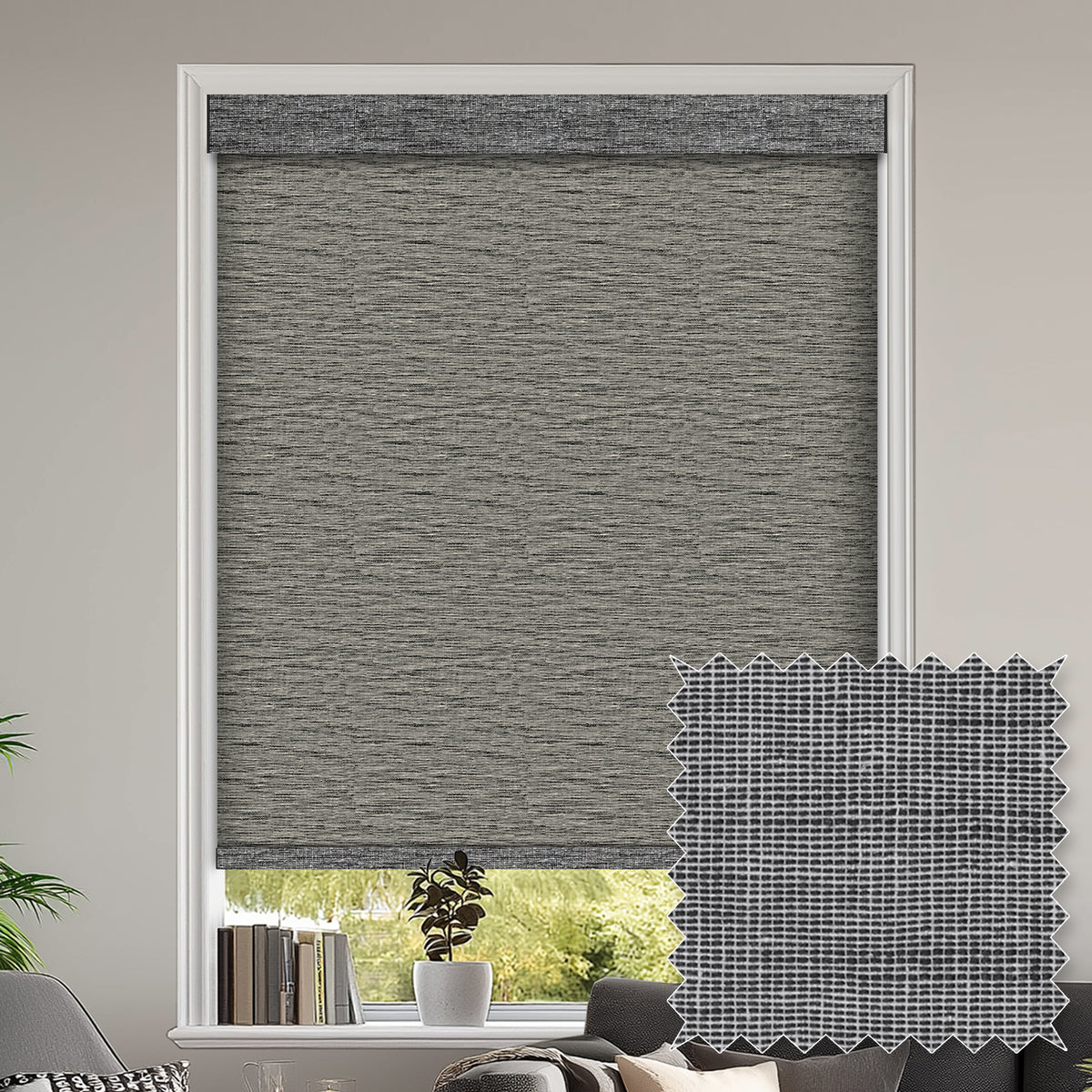 Gemma Charcoal Light Filtering Roller Shades