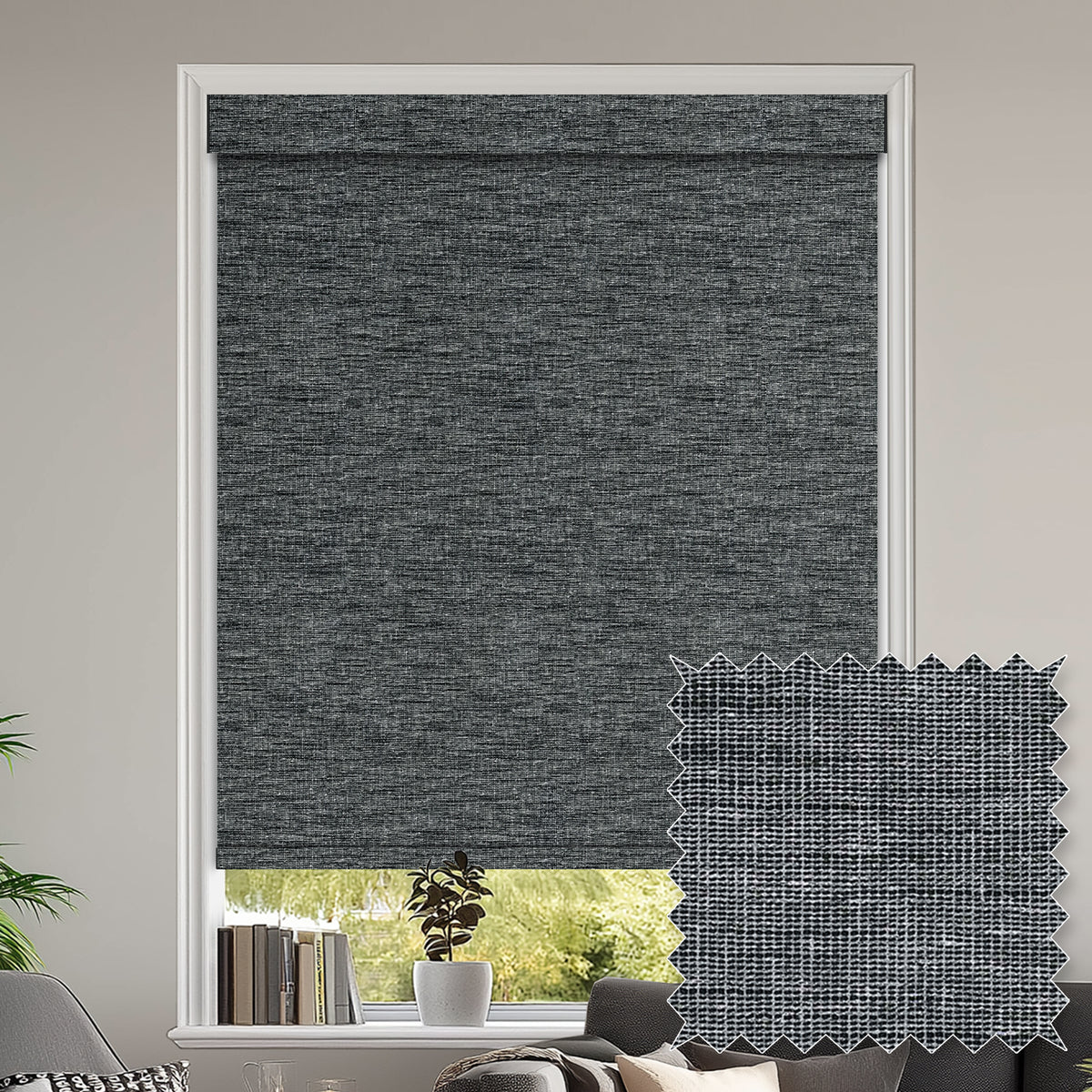 Gemma Black Blackout Roller Shades