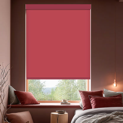 Tam Raspberry Light Filtering Roller Shades