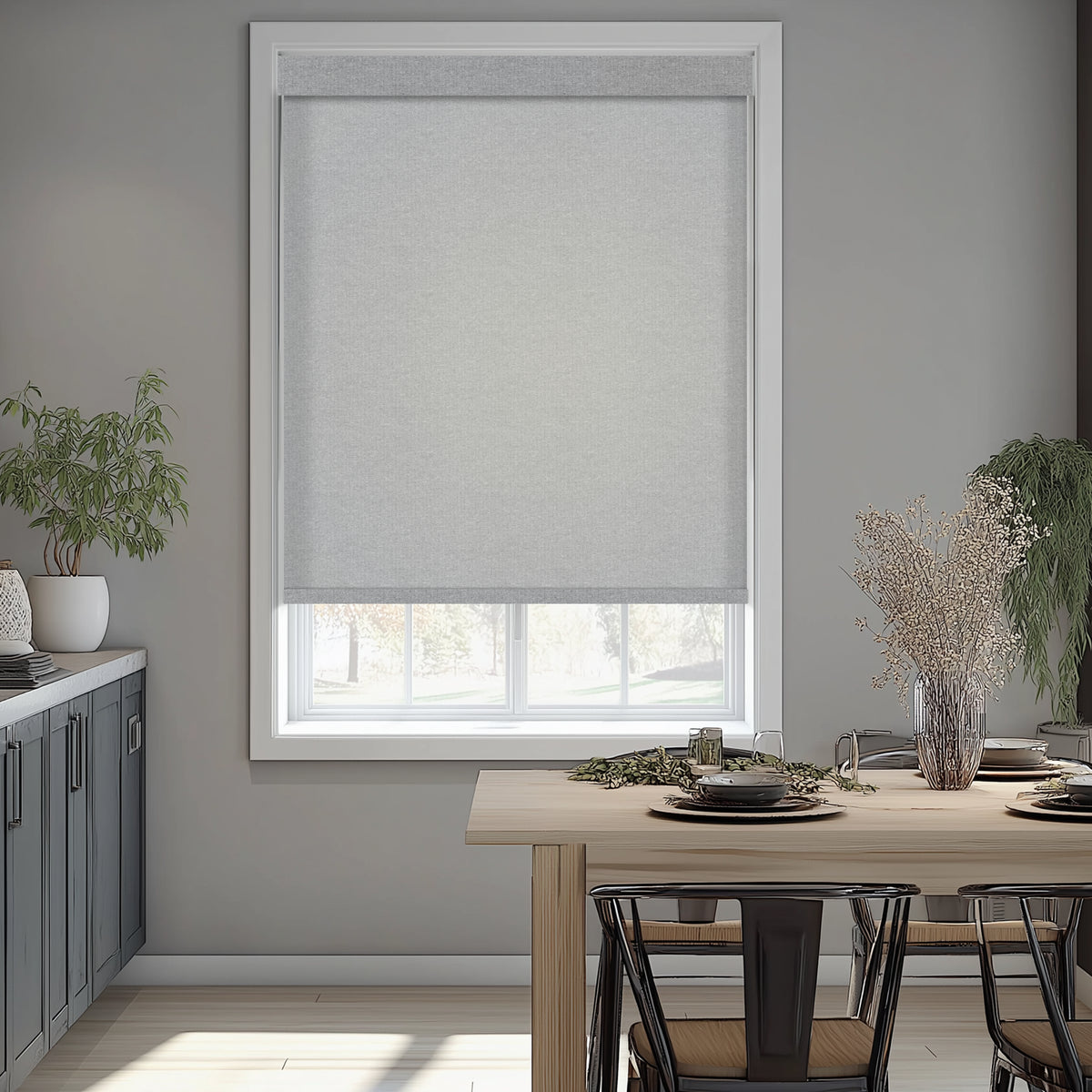 Zaria Ash Light Filtering Roller Shades