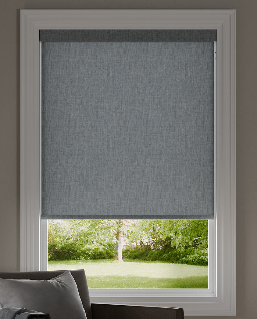 Jensen Navy Light Filtering Roller Shades