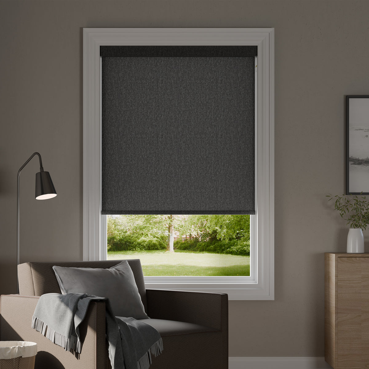Jensen Black Light Filtering Roller Shades