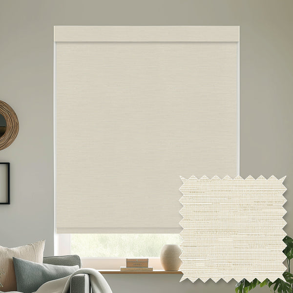 Hinton Cream Flame Retardant Blackout Roller Shades