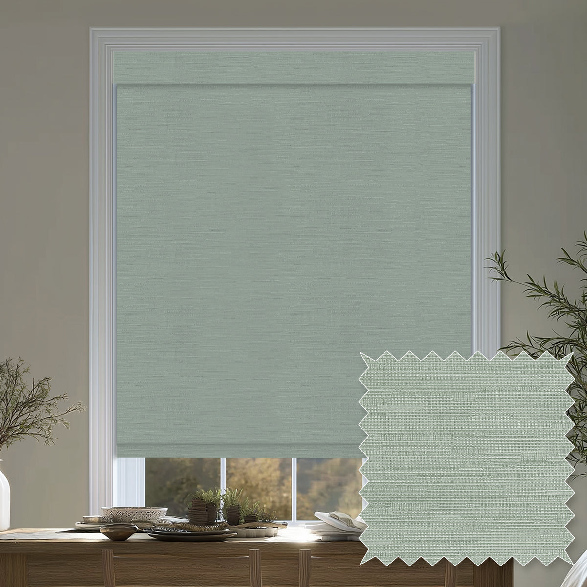 Hinton Laurel Flame Retardant Blackout Roller Shades