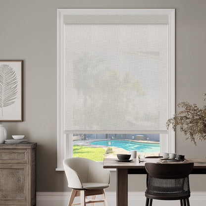 Chalk Birch Sheer Roller Shades