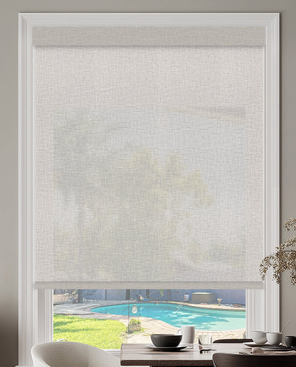 Chalk Birch Sheer Roller Shades