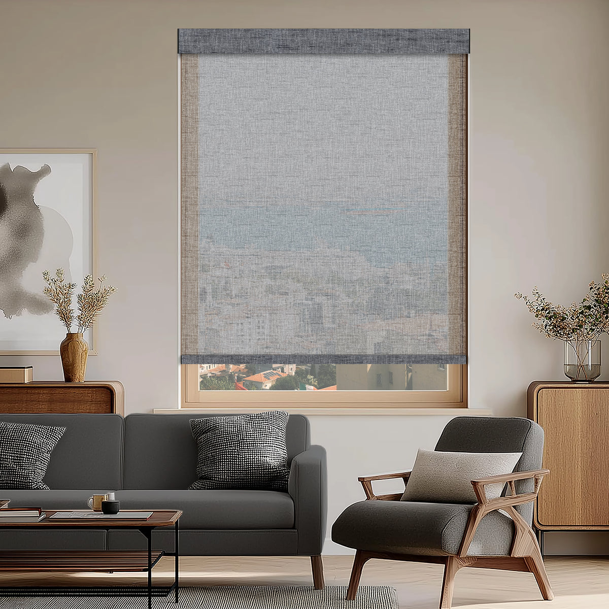 Baroda Obsidian Sheer Roller Shades