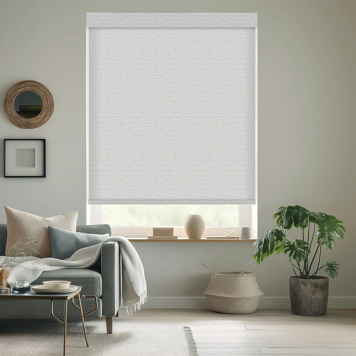 Euler Linen Mist Light Filtering Roller Shades