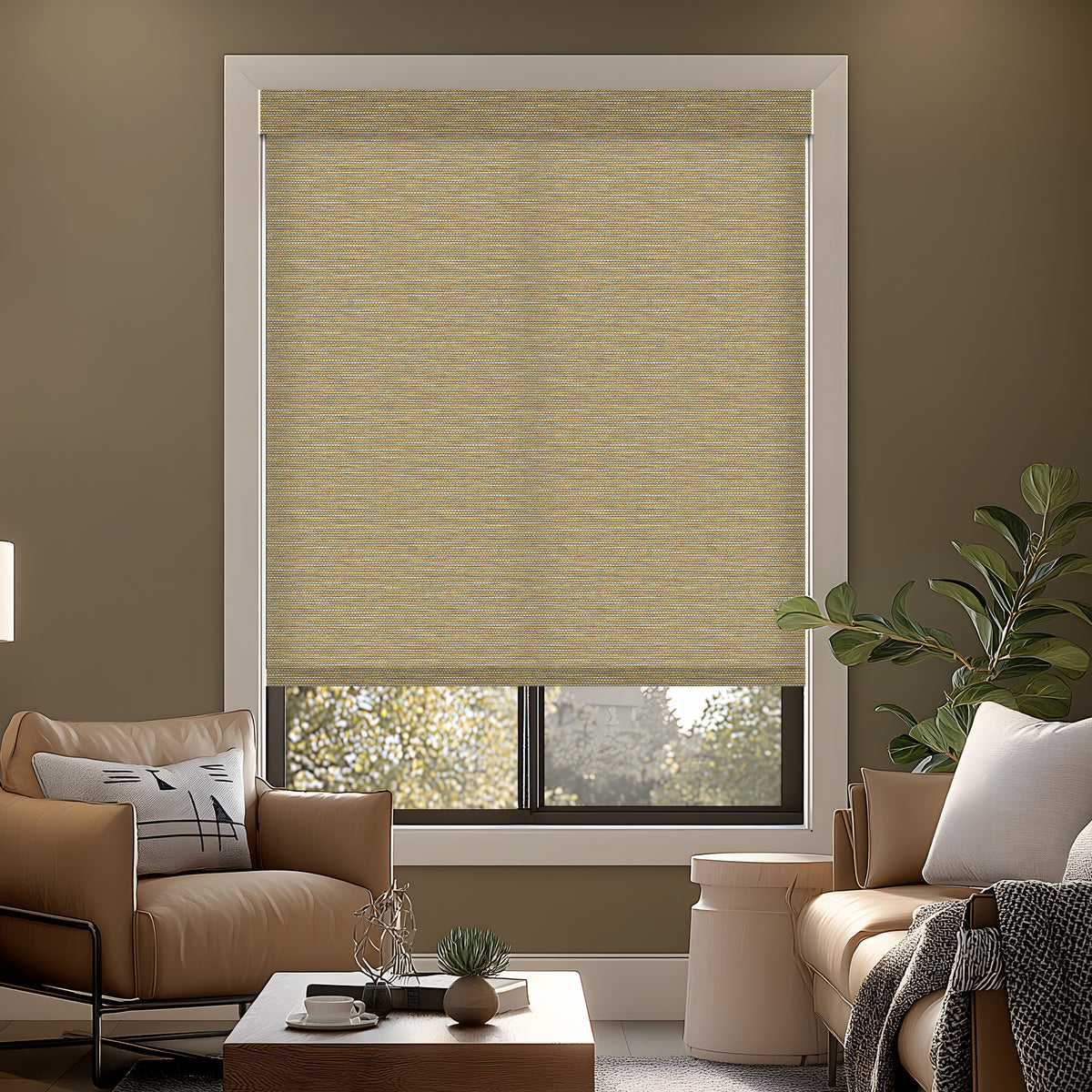 Euler Linen Sand Light Filtering Roller Shades